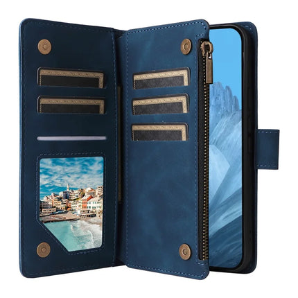 For Google Pixel 9a Case Zipper Wallet Multiple Card Slots Leather Phone Cover