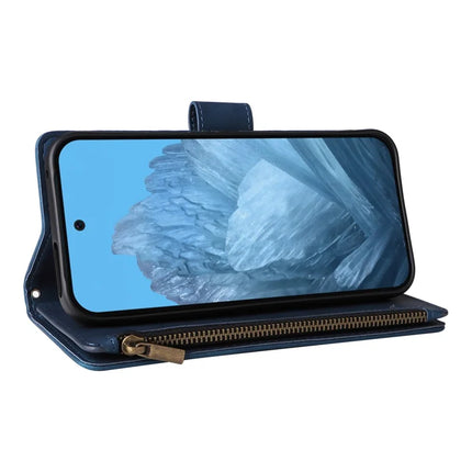 For Google Pixel 9a Case Zipper Wallet Multiple Card Slots Leather Phone Cover