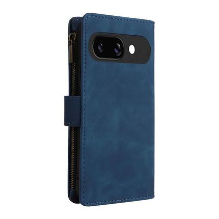 For Google Pixel 9a Case Zipper Wallet Multiple Card Slots Leather Phone Cover