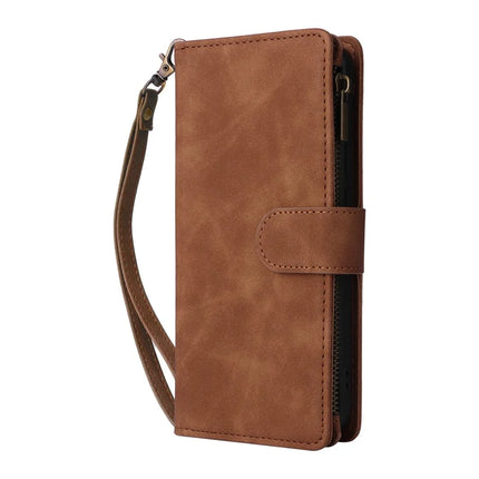 For Google Pixel 9a Case Zipper Wallet Multiple Card Slots Leather Phone Cover