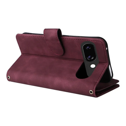 For Google Pixel 9a Case Zipper Wallet Multiple Card Slots Leather Phone Cover