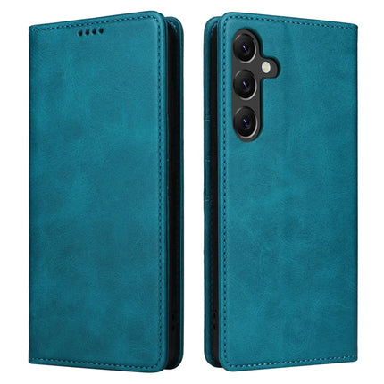 For Samsung Galaxy A26 5G Case RFID Blocking PU Leather Phone Wallet Cover - Peacock Blue