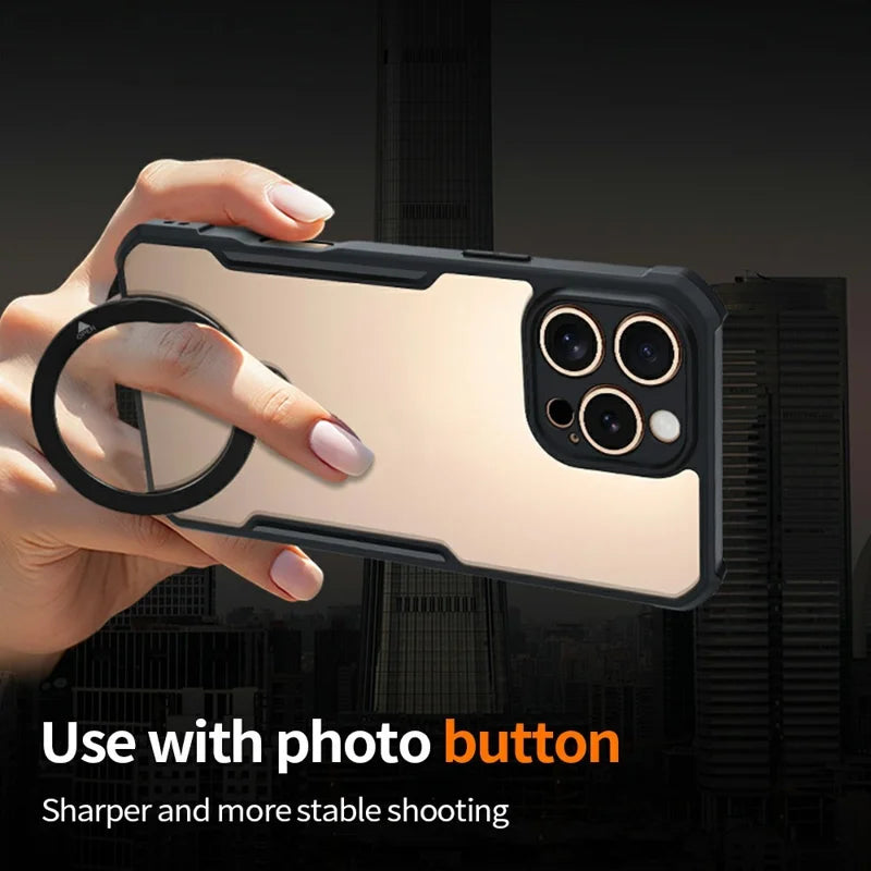 ShopCaseCart Protective Magnetic iPhone 16 Pro Max Protective cover 360 Degree Snap-on Rotating Kickstand Impact-resistant Phone Guard
