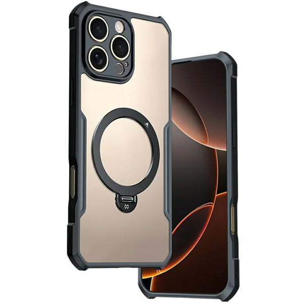 ShopCaseCart Premium Kickstand iPhone 16 Pro Protective cover 360 Degree Snap-on Rotating Kickstand Impact-resistant Phone Guard