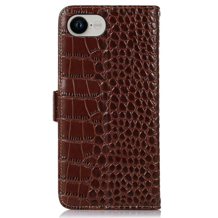 For iPhone 16e Case RFID Blocking Wallet Flip Genuine Cow Leather Phone Cover