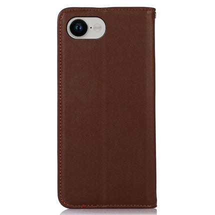 KHAZNEH For iPhone 16e Case Wallet Genuine Cow Leather Phone Cover Nappa Texture