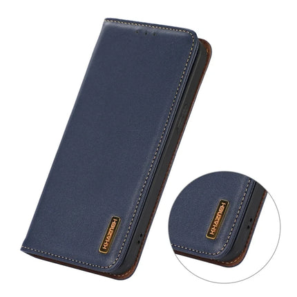 KHAZNEH For iPhone 16e Case Wallet Genuine Cow Leather Phone Cover Nappa Texture