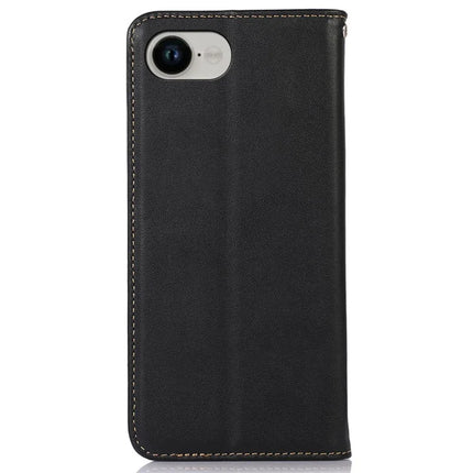 KHAZNEH For iPhone 16e Case Wallet Genuine Cow Leather Phone Cover Nappa Texture