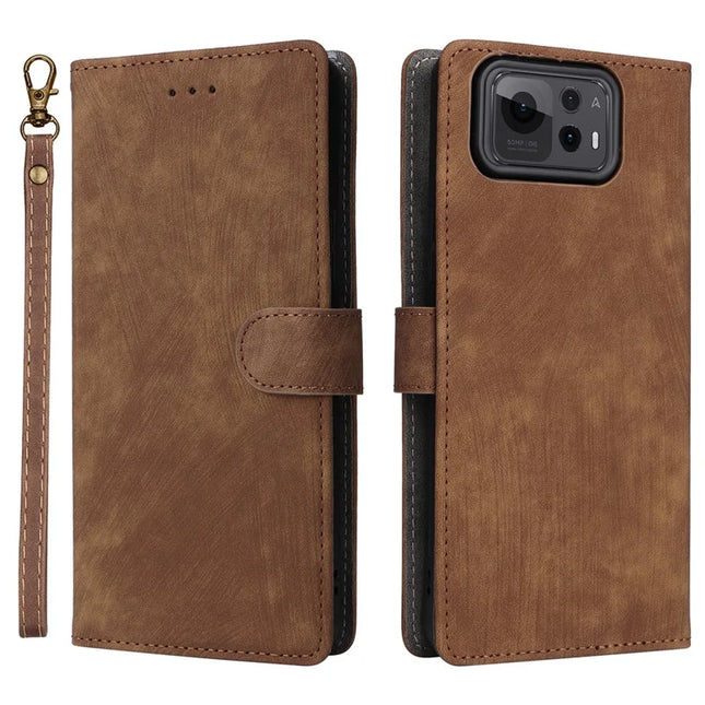 For Asus Zenfone 12 Ultra 5G Case Wallet RFID Blocking PU Leather Cover Viewing Stand - Brown
