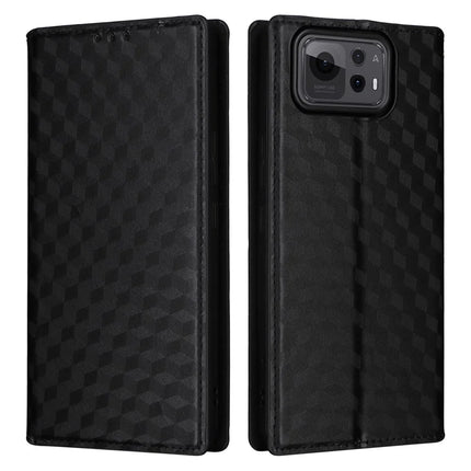 For Asus Zenfone 12 Ultra 5G Case Wallet Rhombus Imprinted Leather Phone Cover - Black
