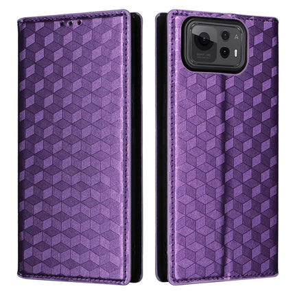 For Asus Zenfone 12 Ultra 5G Case Wallet Rhombus Imprinted Leather Phone Cover - Purple