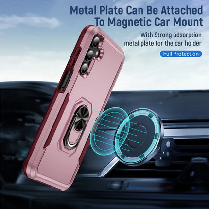 For Samsung Galaxy A15 5G / A15 4G Case Military Grade Ring Kickstand PC+TPU Phone Cover