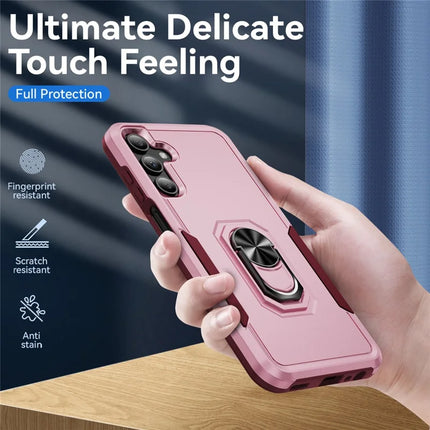 For Samsung Galaxy A15 5G / A15 4G Case Military Grade Ring Kickstand PC+TPU Phone Cover