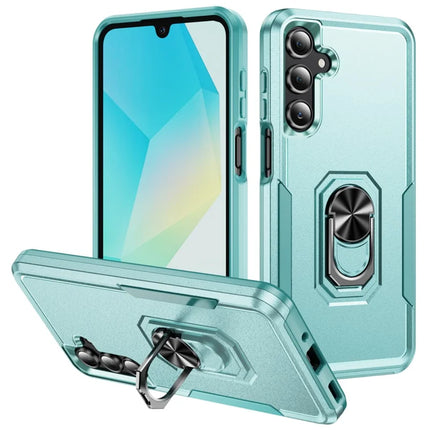 For Samsung Galaxy A16 5G  /  4G Case Military Grade Ring Kickstand PC + TPU Phone Cover - Green