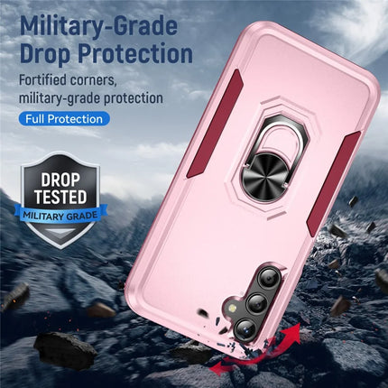 For Samsung Galaxy A25 5G (Global) (161.0 x 76.5 x 8.3mm) Case Military Grade Ring Kickstand PC+TPU Phone Cover