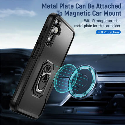 For Samsung Galaxy A25 5G (Global) (161.0 x 76.5 x 8.3mm) Case Military Grade Ring Kickstand PC+TPU Phone Cover