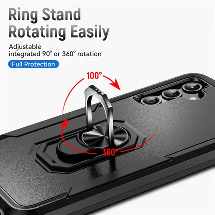 For Samsung Galaxy A25 5G (Global) (161.0 x 76.5 x 8.3mm) Case Military Grade Ring Kickstand PC+TPU Phone Cover