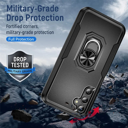 For Samsung Galaxy A25 5G (Global) (161.0 x 76.5 x 8.3mm) Case Military Grade Ring Kickstand PC+TPU Phone Cover
