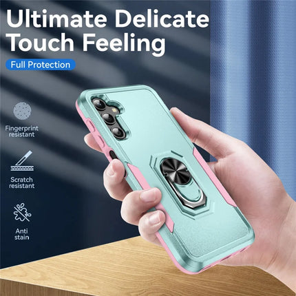 For Samsung Galaxy A25 5G (Global) (161.0 x 76.5 x 8.3mm) Case Military Grade Ring Kickstand PC+TPU Phone Cover
