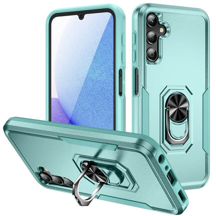 For Samsung Galaxy A25 5G (Global) (161.0 x 76.5 x 8.3mm) Case Military Grade Ring Kickstand PC+TPU Phone Cover - Green