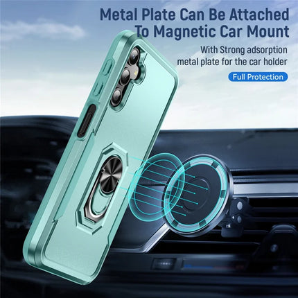 For Samsung Galaxy A25 5G (Global) (161.0 x 76.5 x 8.3mm) Case Military Grade Ring Kickstand PC+TPU Phone Cover