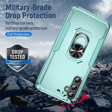 For Samsung Galaxy A25 5G (Global) (161.0 x 76.5 x 8.3mm) Case Military Grade Ring Kickstand PC+TPU Phone Cover