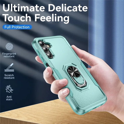 For Samsung Galaxy A25 5G (Global) (161.0 x 76.5 x 8.3mm) Case Military Grade Ring Kickstand PC+TPU Phone Cover