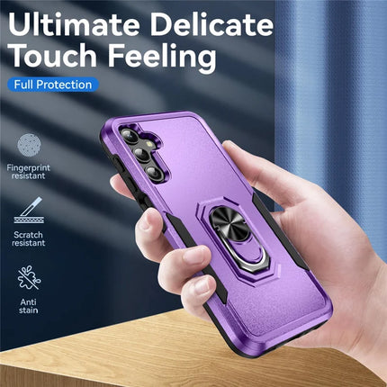For Samsung Galaxy A25 5G (Global) (161.0 x 76.5 x 8.3mm) Case Military Grade Ring Kickstand PC+TPU Phone Cover