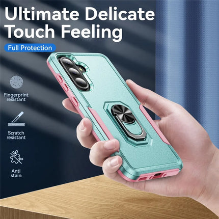 For Samsung Galaxy A36 5G Case Military Grade Ring Kickstand PC+TPU Phone Cover