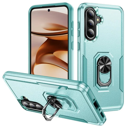 For Samsung Galaxy A36 5G Case Military Grade Ring Kickstand PC+TPU Phone Cover - Green