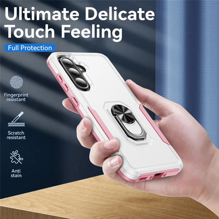 For Samsung Galaxy A56 5G Case Military Grade Ring Kickstand PC + TPU Phone Cover