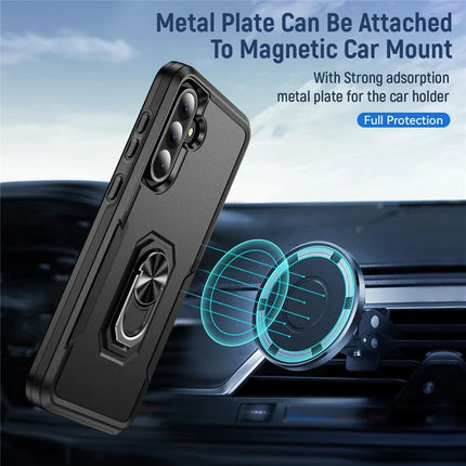 For Samsung Galaxy A56 5G Case Military Grade Ring Kickstand PC + TPU Phone Cover