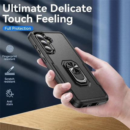For Samsung Galaxy A56 5G Case Military Grade Ring Kickstand PC + TPU Phone Cover