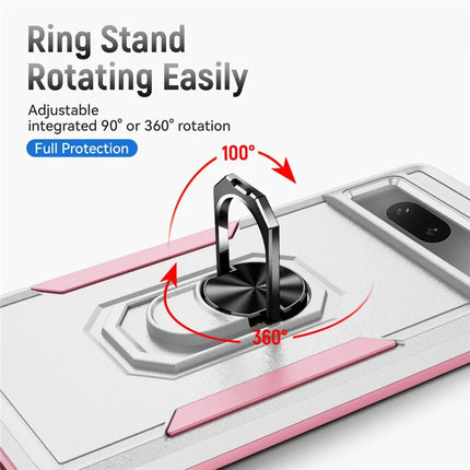 For Google Pixel 7 5G Case Military Grade Ring Kickstand PC+TPU Phone Cover