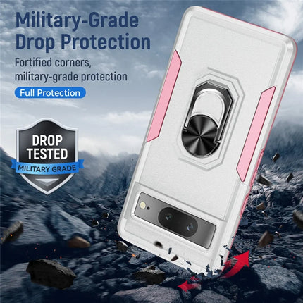 For Google Pixel 7 5G Case Military Grade Ring Kickstand PC+TPU Phone Cover