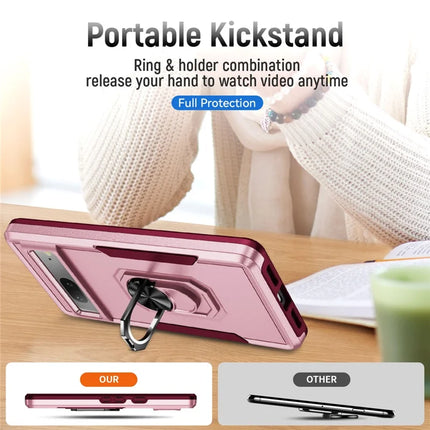 For Google Pixel 7 5G Case Military Grade Ring Kickstand PC+TPU Phone Cover