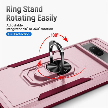 For Google Pixel 7 5G Case Military Grade Ring Kickstand PC+TPU Phone Cover