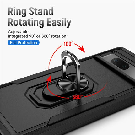 For Google Pixel 7 5G Case Military Grade Ring Kickstand PC+TPU Phone Cover