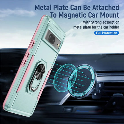 For Google Pixel 7 5G Case Military Grade Ring Kickstand PC+TPU Phone Cover
