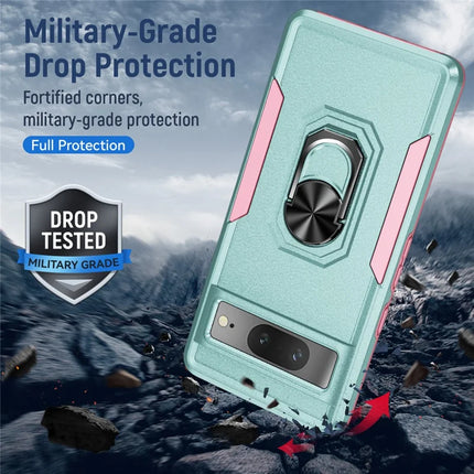 For Google Pixel 7 5G Case Military Grade Ring Kickstand PC+TPU Phone Cover