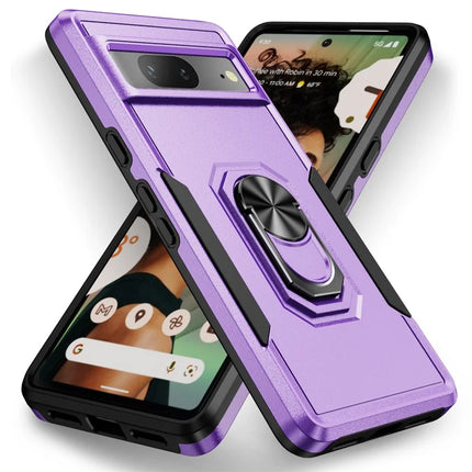 For Google Pixel 7 5G Case Military Grade Ring Kickstand PC+TPU Phone Cover