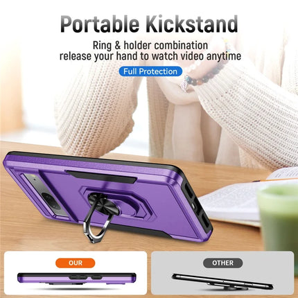For Google Pixel 7 5G Case Military Grade Ring Kickstand PC+TPU Phone Cover