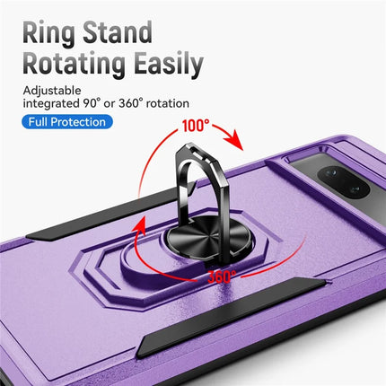 For Google Pixel 7 5G Case Military Grade Ring Kickstand PC+TPU Phone Cover