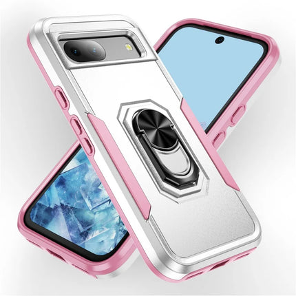 For Google Pixel 8a Case Military Grade Ring Kickstand PC + TPU Phone Cover
