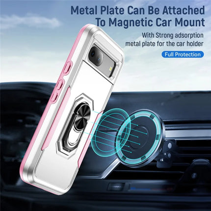 For Google Pixel 8a Case Military Grade Ring Kickstand PC + TPU Phone Cover