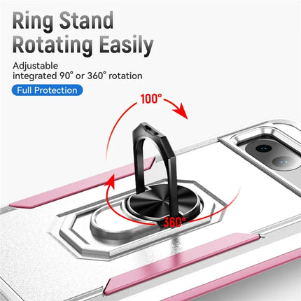 For Google Pixel 8a Case Military Grade Ring Kickstand PC + TPU Phone Cover