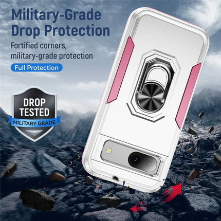 For Google Pixel 8a Case Military Grade Ring Kickstand PC + TPU Phone Cover