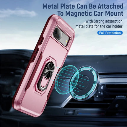 For Google Pixel 8a Case Military Grade Ring Kickstand PC + TPU Phone Cover
