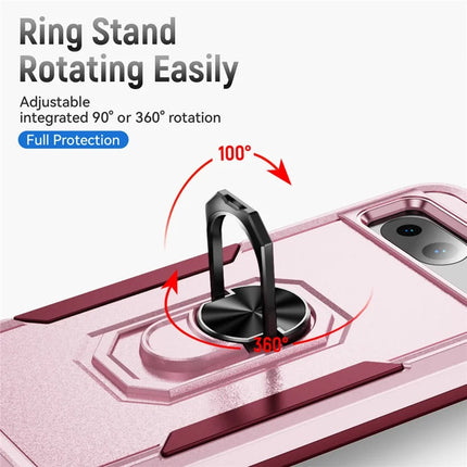 For Google Pixel 8a Case Military Grade Ring Kickstand PC + TPU Phone Cover
