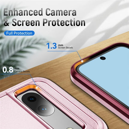For Google Pixel 8a Case Military Grade Ring Kickstand PC + TPU Phone Cover